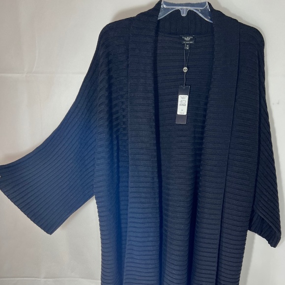 Talbots Woman Merino Wool Ribbed Shawl Sweater - Picture 2 of 11